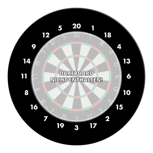 Dieses Bild zeigt einen schwarzen Dartboard Surround ohne Logo. Die Zahlen sind im HD-Stil dargestellt.