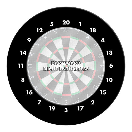 HD Numbers Dartboard Surround - Custom Colors Dieses Bild zeigt einen schwarzen Dartboard Surround ohne Logo. Die Zahlen sind im HD-Stil dargestellt.