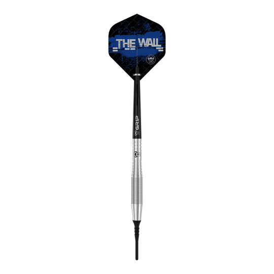 Bulls Martin Schindler TW80 soft darts - 18g Dies ist ein Bulls Martin Schindler TW80 Softdart mit einem Gewicht von 18g. Auf dem Flight steht in blauer Schrift "THE WALL".