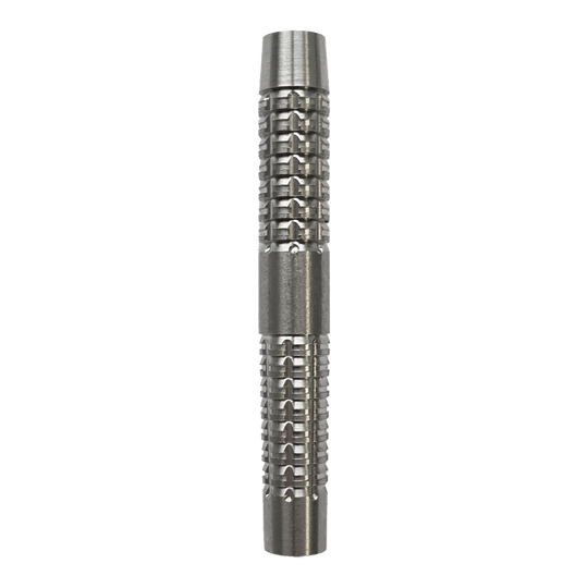 McDart SilverGrip Softdart Barrels - 20g Das Bild zeigt ein silbernes Dartbarrel mit einem strukturierten Griffmuster. Es handelt sich um das Produkt "McDart SilverGrip Softdart Barrels - 20g".