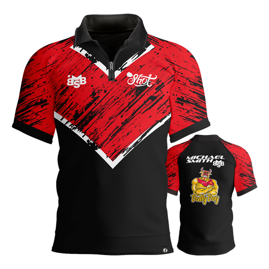 Shot Michael Smith Red Stripe Polo Dart Shirt