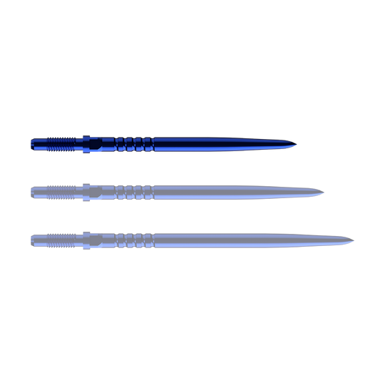 Bulls NL Convertible Point Dart Tips - Ringed Grip - Blue Das Bild zeigt einen RingedGrip Convertible Point in Blau mit 32mm Länge. Es ist ein Ersatz für Dartpfeile.