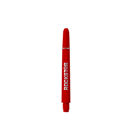 528_Rockstar_Shafts_1mmGDB2HbYtV3r Das Bild zeigt einen roten Schaft mit der Aufschrift "ROCKSTAR". Es handelt sich um das Produkt "Rockstar Shafts - 49mm".