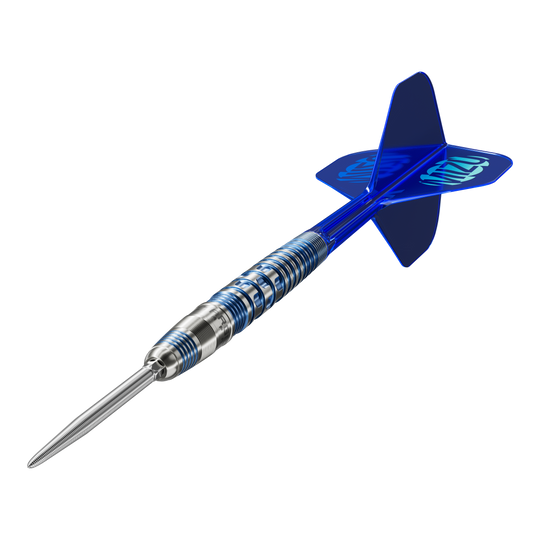 Das Bild zeigt die Target Japan Mizu Series 01 Swiss Point Steeldarts. Sie eignen sich ideal für ambitionierte Dartspieler.