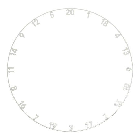 Precise 180 OnePiece Lasercut Number Ring Das Bild zeigt eine OnePiece Dartboard Zahlenring in Gunmetal Optik mit Lasercut. Der Zahlenring gehört zur Precise180 Serie.