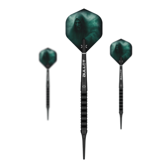 Abgebildet ist das Set Bullet Shadow Softdarts - 20g. Die Pfeile sind hochwertig verarbeitet und ideal für das Softdartspiel.