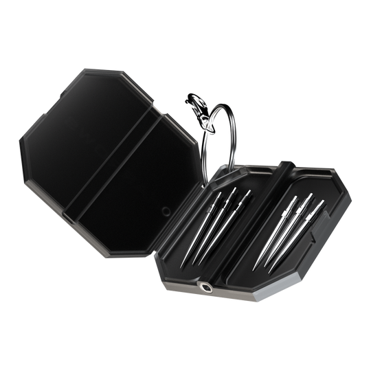 Abgebildet ist das Harrows Premium Quick Point Tool Case. Es bietet praktischen Stauraum für Dartzubehör.