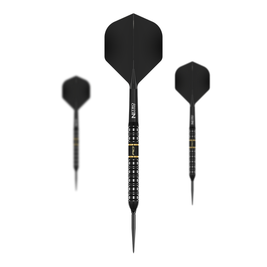 Hier sind die Red Dragon Ascend Parallel Switch Point Steeldarts als Set zu sehen. Mehrere Darts liegen nebeneinander und heben das Gesamtangebot hervor.