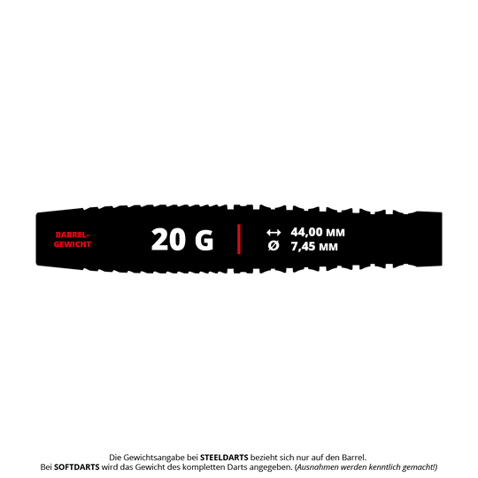 Target Japan Prime Series Zenith GEN2 Soft Darts - 20g Abgebildet sind die Target Japan Prime Series Zenith GEN2 Softdarts mit einem Gewicht von 20g. Diese hochwertigen Softdarts sind optimal für präzises Werfen geeignet.