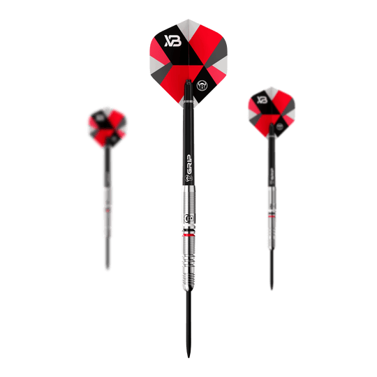 Dargestellt sind die Bulls Xanti Van Den Bergh Steeldarts - 22g im Set. Perfekt für ein vollständiges Dart-Erlebnis.