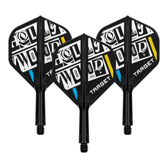 Zu sehen ist ein Dart-Flight Set mit der Bezeichnung 'Target K-Flex Chris Dobey No2 Standard Flights 19mm 1Set'. Das Produkt eignet sich für den Austausch an Dartpfeilen.