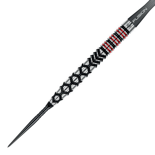 Winmau Fornax Tapered Switch Point Steeldarts werden auf dem Bild gezeigt. Die Darts sind speziell geformt und für präzises Spiel entwickelt.