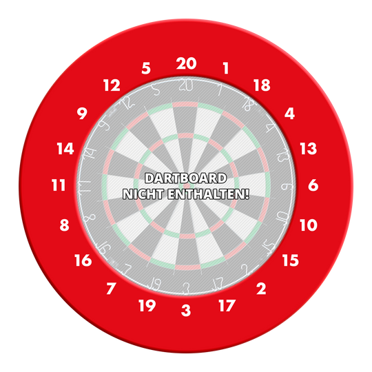 HD Numbers Dartboard Surround - Custom Colors Hier ist ein Dartboard Surround in roter Farbe und ohne Logo abgebildet. Die Zahlen sind im HD-Design angebracht.