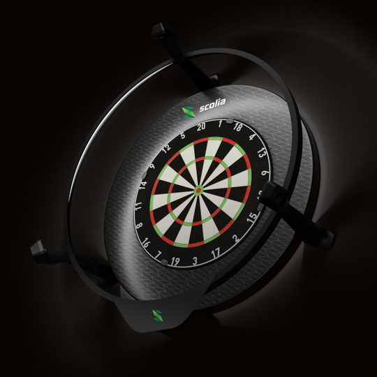 Scolia Signature Dartboard Surround Abgebildet ist das Scolia Signature Dartboard Surround. Das Produkt umrahmt und schützt die Dartscheibe.