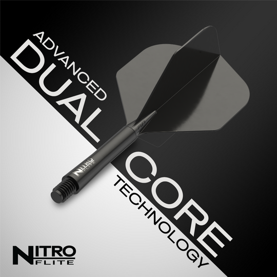 Red Dragon Nitroflite - Black Shaft Black No2 Flights Das Bild zeigt das Produkt "Red Dragon Nitroflite - Black Shaft Black No2 Flights". Es hebt die fortschrittliche Dual-Core-Technologie hervor.