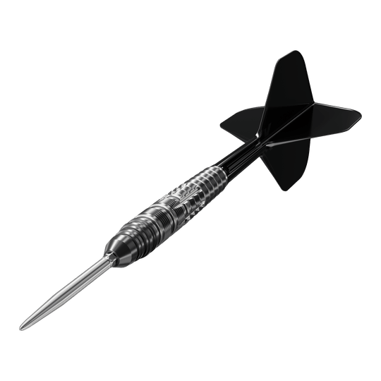 Target Japan Black Marque Blaze Swiss Point Steeldarts - 23g Zu sehen sind die Target Japan Black Marque Blaze Swiss Point Steeldarts - 23g aus einer anderen Perspektive. Die Darts haben eine schwarze, stilvolle Optik.