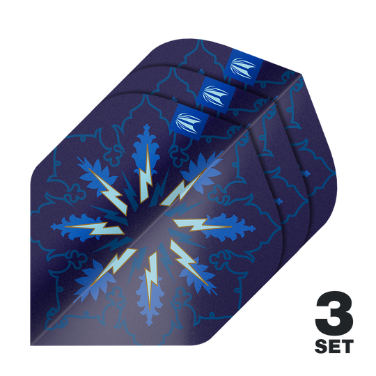 Darstellung der Target ProUltra Phil Taylor Power Gx2 No2 Standard Flights - 3 Sets. Die Flights sind in einem markanten Design gestaltet.
