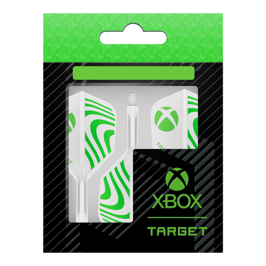 Das Bild zeigt die Target Xbox K-Flex No6 Flights - Weiß. Die Flights sind weiß und eignen sich für verschiedene Dartpfeile.