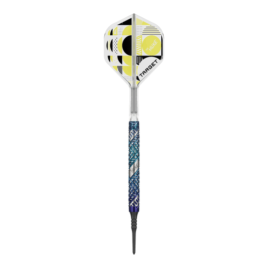 Target Luke Littler Edge Soft Darts - 19g Das Bild zeigt die Target Luke Littler Edge Softdarts - 19g. Diese Softdarts sind für präzises und professionelles Dartspiel konzipiert.