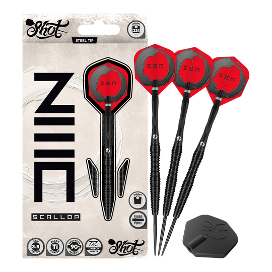 Shot ZEN Scallop Turbo Point Steeldarts - 23g Shot ZEN Scallop Turbo Point Steeldarts - 23g