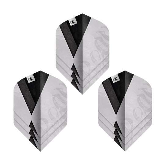 Abgebildet sind die Target ProUltra Beau Greaves GEN2 No2 Standard Flights - 3 Sets. Diese Flights bieten eine professionelle Qualität für Dartspieler.