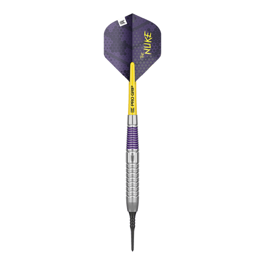 Abgebildet ist ein Target Luke Littler Brass Softdarts mit einem Gewicht von 19g. Der Dartpfeil ist speziell für Softdarts konzipiert.