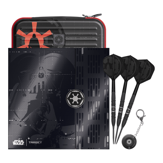 Target Star Wars Darth Vader 95 Swiss Point Steel Darts Das Bild zeigt die Target Star Wars Darth Vader 95 Swiss Point Steeldarts. Diese Steeldarts sind im Darth Vader Design gehalten.
