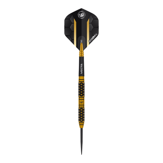 Winmau Team 360 Bradley Van Der Velden Steel Darts - 22g Das Bild zeigt die Winmau Team 360 Bradley Van Der Velden Steeldarts mit einem Gewicht von 22 Gramm. Die Darts sind für Präzision und professionelle Spieler konzipiert.