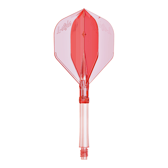 Große Dart-Flights in klarem Rot, vermutlich für den Systemtyp L. Diese Flights eignen sich zum Austausch oder Aufrüsten von Darts.