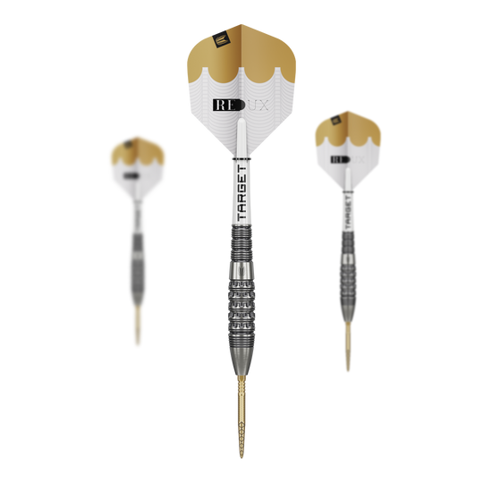 Target Redux 02 Swiss Point steel darts Abgebildet ist das Set der Target Redux 02 Swiss Point Steeldarts. Diese Darts sind für professionelle Spieler geeignet.