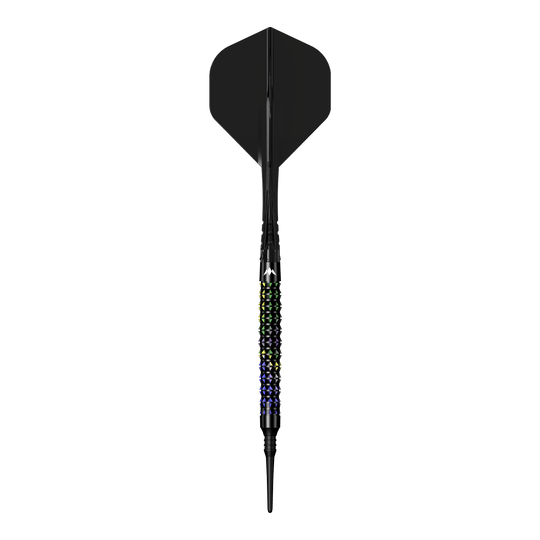 Mission Black Opal Softdarts - 20g liegt auf einem weißen Hintergrund. Diese Softdarts sind für präzises Dartspiel ausgelegt.