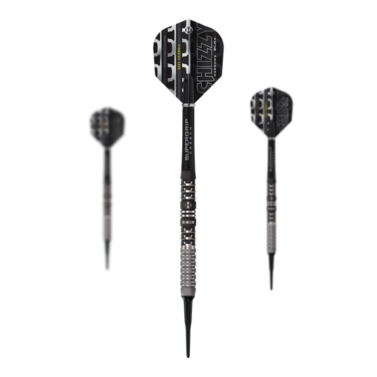 Harrow's Dave Chisnall Chizzy Series 4 soft darts Zu sehen ist das Set der Harrows Dave Chisnall Chizzy Series 4 Softdarts. Das Produkt ist für Dartspieler geeignet, die Softdarts bevorzugen.