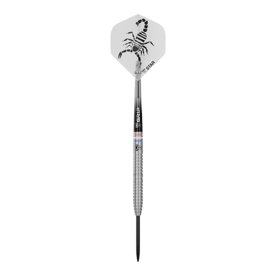 Das Bild zeigt Bulls Challenger Kendji Steinbach Steeldarts - 23g. Diese Steeldarts bieten Präzision und Qualität im Spiel.