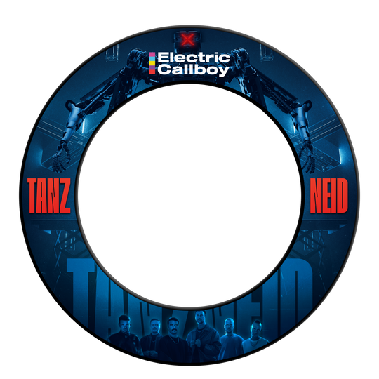 Electric Callboy Dance Envy Dartboard Surround Das Bild zeigt vermutlich das Produkt 'EC01 Electric Callboy Tanzneid Dartboard Surround 2'. Es handelt sich um ein Zubehör für Dartboards.