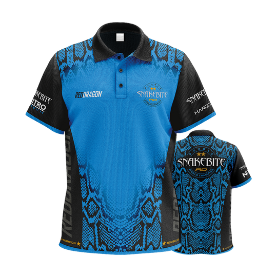 Red Dragon Peter Wright Snakebite Double World Champion Tour Dartshirt