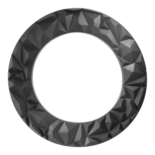 Hier ist das Precise 180 3D Dartboard Surround Subterra - Graphite abgebildet. Das Produkt bietet Schutz für die Wand hinter dem Dartboard.