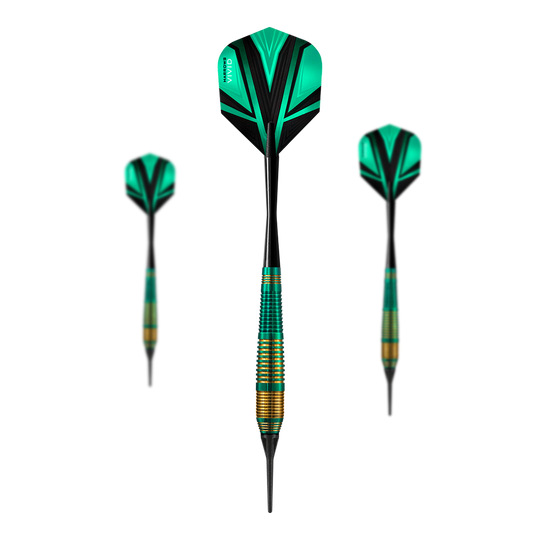 Harrows Vivid Brass Green Soft Darts - 18g