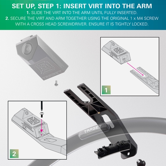 Target OMNI VIRT camera arm Abgebildet ist der Target OMNI VIRT Kamera Arm. Der Kameraarm dient zur Befestigung und Positionierung einer Kamera für den Dartsport.