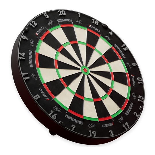 Winmau Blade 6 Triple Core 360 steel dartboard Zu sehen ist ein Dartboard aus der Nähe. Die Datei heißt '3060_Winmau_Blade_360_Steeldartboard_2b'.