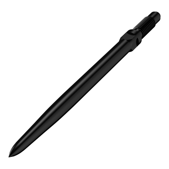 Das Bild zeigt einen Artikel mit dem Namen BU57700_BullsNL_Convertible_Points_Smooth_Schwarz_32mm_2. Abgebildet sind wahrscheinlich schwarze, glatte Dartspitzen in der Größe 32 mm.