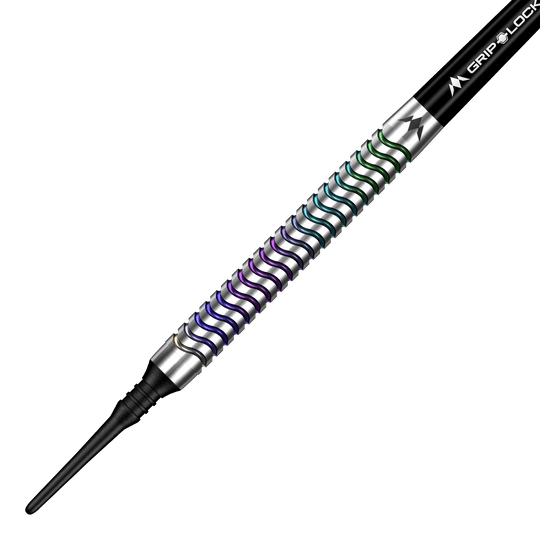 Mission Mirage soft darts - 20g Mission Mirage Softdarts - 20g sind auf dem Bild abgebildet. Das Bild stellt die Form und das Design der Softdarts dar.