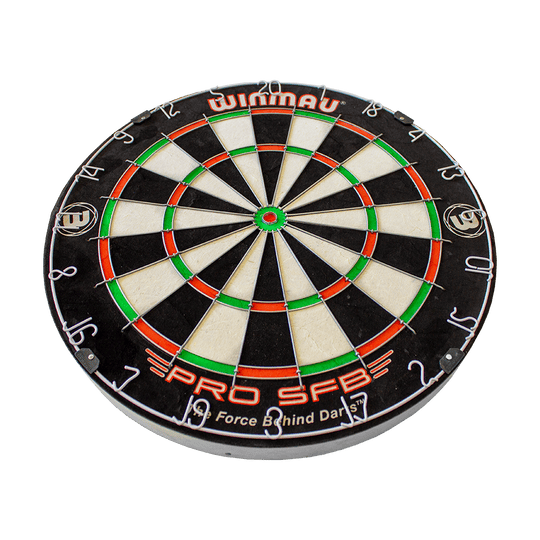 1602_Winmau_Pro_SFB_Dartboard_2 Winmau Pro SFB Dartboard aus Frontalansicht. Die Boardaufteilung ist deutlich dargestell.