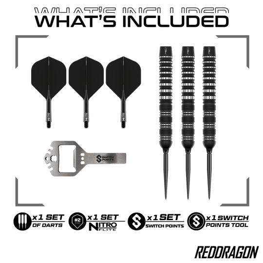 Red Dragon Sable Parallel Switch Point Steel Darts Hier ist der Red Dragon Sable Parallel Switch Point Steeldarts zu sehen. Diese Steeldarts stehen für Qualität und Langlebigkeit.