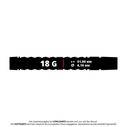 Harrows Luke Woodhouse Series 3 Softdarts - 18g abgebildet. Das Bild zeigt die Darts aus der Produktserie von Luke Woodhouse.