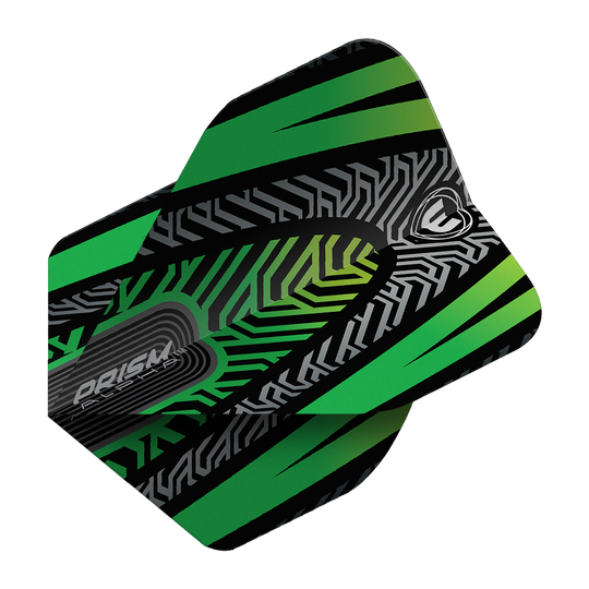 Winmau Prism Alpha Black Green No. 2 Standard Flights Mehrere Winmau Prism Alpha Schwarz No2 Standard Flights sind angeordnet. Der Artikel hat eine klassische Form.