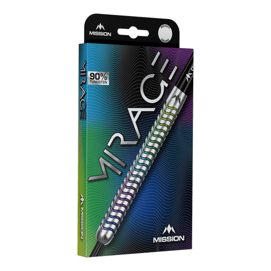 Mission Mirage Steeldarts sind klassische Steeldarts für präzises Spiel. Das Bild zeigt das Produkt in Detailansicht.