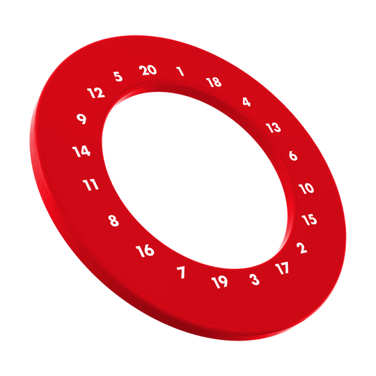 Das Bild präsentiert einen Dartboard Surround in Rot ohne Logo. Der Surround ist mit HD-Zahlen ausgestattet.