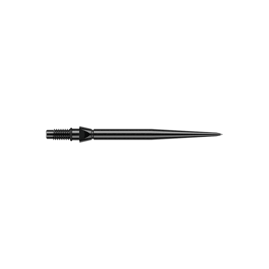 Winmau Switch Point Smooth Steel Dart Tips - Black Gezeigt wird eine schwarze glatte Steeldartspitze von Winmau. Die Spitze hat eine Länge von 26mm.
