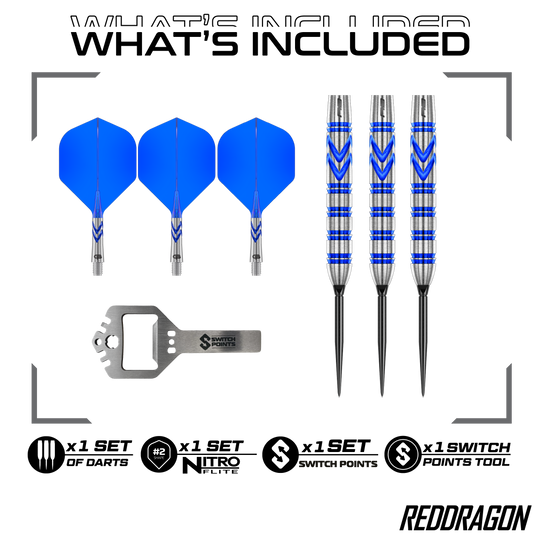 Red Dragon Gerwyn Price Blue Original Switch Point Steeldarts Hier sind die Red Dragon Gerwyn Price Blue Original Switch Point Steeldarts abgebildet. Sie zeichnen sich durch ihr blaues Design und hohe Präzision aus.