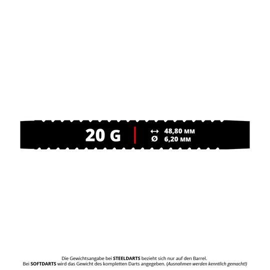 Mission Mirage Softdarts - 20g sind Softdarts für präzises Werfen. Sie sind für Dartboards mit elektronischen Feldern geeignet.